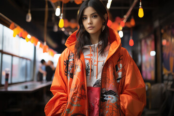Obraz premium Danish fashion photoshoot by the daily, in the style of kawaii street art, ai generated.