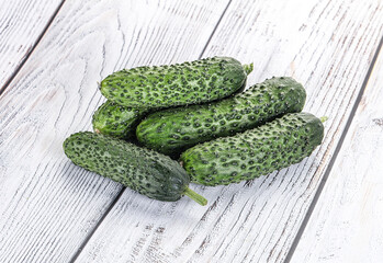 Fresh natural organic cucumbers heap