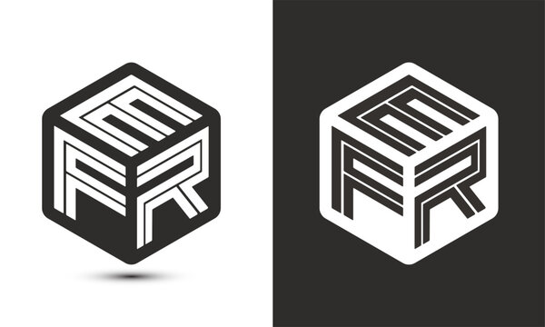 EFR letter logo design with illustrator cube logo, vector logo modern alphabet font overlap style.