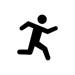 Fototapeta na wymiar Run icon. Simple solid style. Running man, person, active, action, runner, athlete, sprint, fast, people, sport concept. Black silhouette, glyph symbol. Vector isolated on white background. SVG.