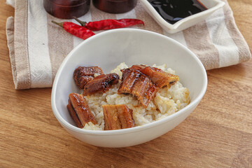 Roasred eel with steamed rice