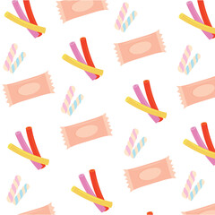 Colored seamless pattern background with marshmallow candies Vector