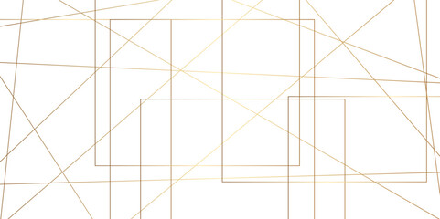 Abstract colorful golden and white geometric square and random lines with realistic line wave geometric square and triangle shape, Abstract golden lines pattern texture business background.
