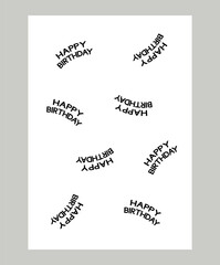 Minimalistic Happy Birthday poster. Vector illustration. Postcard, card, cover