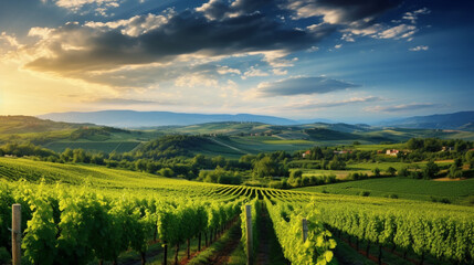 Fototapeta premium beautiful landscape with a vineyard