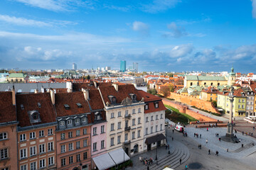 Fototapeta na wymiar 2022-10-25 Top view of the old town of Warsaw Poland.