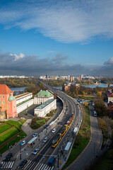 Obraz premium 2022-10-25 Top view of the old town of Warsaw Poland.