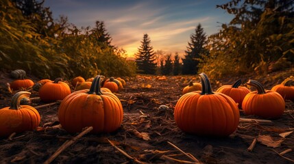 Fall Pumpkin Wonderland Background.