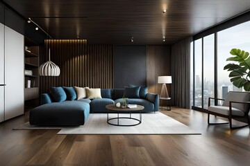 modern living room with sofa