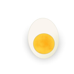 Hard-boiled egg top view
