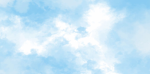 Light blue watercolor background with vintage texture design backgrounds. Brush stroke watercolor blue sky cloud background.Aquarelle paint paper textured canvas for vintage text design.