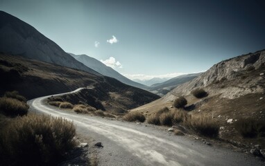 Mountain landscape with a road