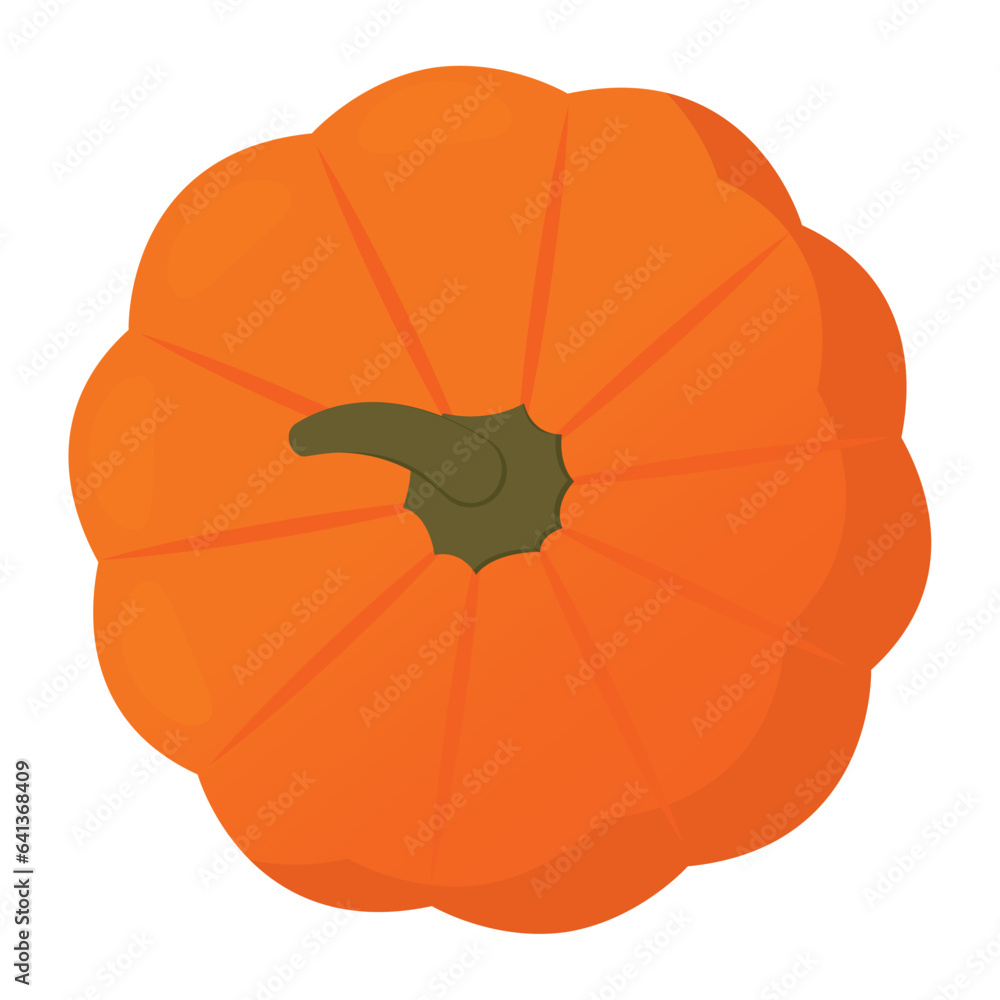 Poster Top view of a pumpkin vegetable icon Vector