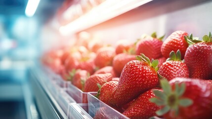 Strawberries on a supermarket shelf