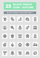 Black Friday Sale Outline Style Icon Design