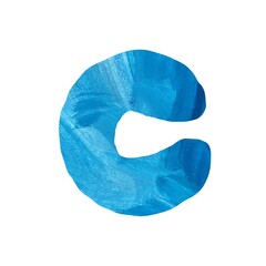 Letter C uppercase alphabet blue textured cut 