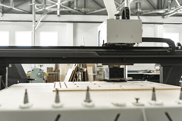 Close-up of wood working machine at workshop
