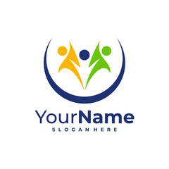 Leader logo design Template. Star People logo vector illustration.