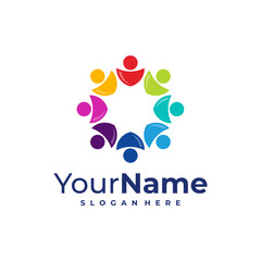 Leader logo design Template. Star People logo vector illustration.