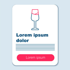 Line Wine glass icon isolated on grey background. Wineglass sign. Colorful outline concept. Vector