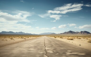 Desert landscape with a road