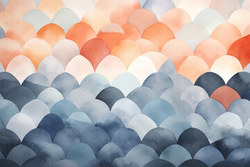 Watercolor pattern in combination of light greyish orange and dark desaturated greyish blue colors