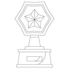Gold Badge Achievement Badge 2D Outline Illustrations