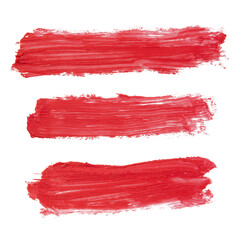 Red stripes painted with lipstick