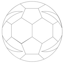 Football Sport Balls 2D Outline Illustrations