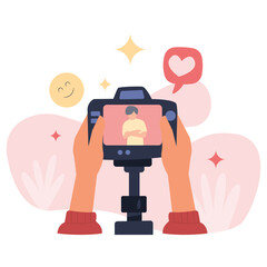 Checking Photo Result Photo Studio 2D Color Illustrations