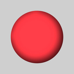 3d rendering, abstract geometric background.The round red hole on the white wall. Minimalist modern wallpaper.