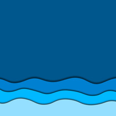 Abstract composition, blue waves, background.