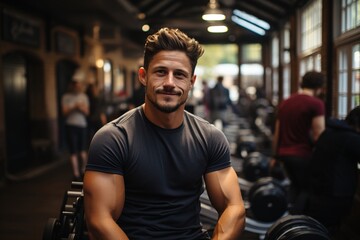 Weight and resistance training at the gym. Gym Member. Sport, athletic