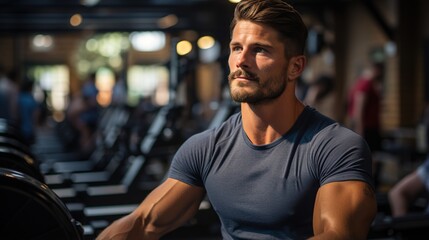 Obraz premium Weight and resistance training at the gym. Gym Member. Sport, athletic
