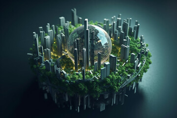 Eco friendly Carbon neutral and net zero target sustainable environment social responsibility build eco and green community