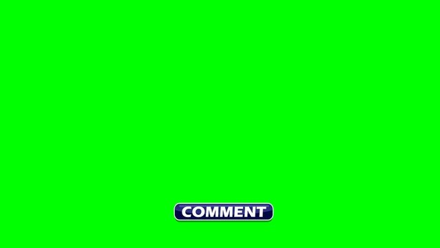 Subscribe, like, follow and share button animation in and out wiggle style on green screen background, 2d, 4k, animation background