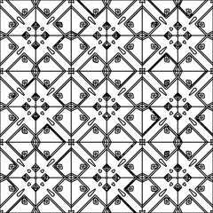 Vector pattern with symmetrical elements . Modern stylish abstract texture. Repeating geometric tiles from striped elements.Black and white pattern.