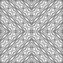 Vector pattern with symmetrical elements . Modern stylish abstract texture. Repeating geometric tiles from striped elements.Black and white pattern.