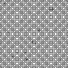 Vector pattern with symmetrical elements . Modern stylish abstract texture. Repeating geometric tiles from striped elements.Black and white pattern.