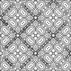 Vector pattern with symmetrical elements . Modern stylish abstract texture. Repeating geometric tiles from striped elements.Black and white pattern.