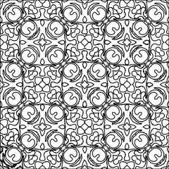 Vector pattern with symmetrical elements . Modern stylish abstract texture. Repeating geometric tiles from striped elements.Black and white pattern.