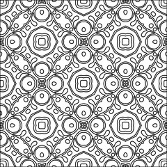 Vector pattern with symmetrical elements . Modern stylish abstract texture. Repeating geometric tiles from striped elements.Black and white pattern.