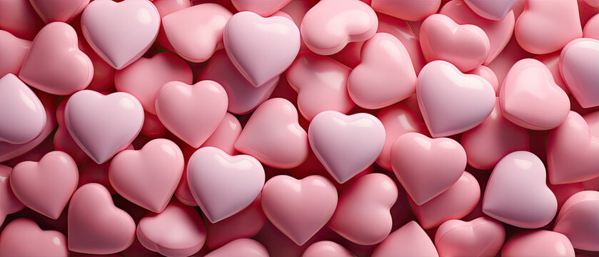grupo de corazones de color rosa