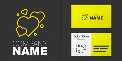 Logotype line Heart icon isolated on grey background. Romantic symbol linked, join, passion and wedding. Happy Valentines day. Logo design template element. Vector