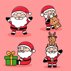 Merry Christmas and happy new year with Santa claus