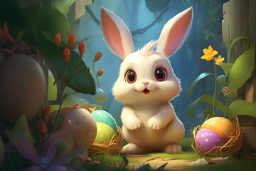 Illustration Easter AI-Generated Springtime Cute (AI-Generated)