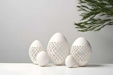 Festive easter celebration backdrop with white, gold and egg and bunny in purple, red, pastel, gold and rose pink colour, New Year, Party