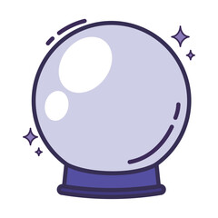 Isolated colored magic crystal ball icon Vector