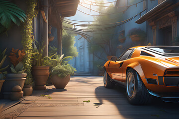 car in the street Generative AI