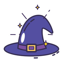 Isolated colored witch hat magic icon Vector